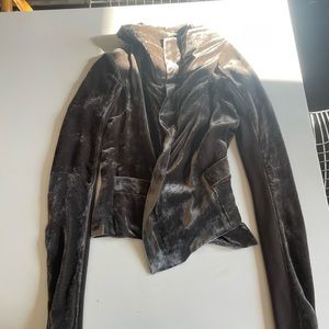 Rick Owens velvet biker jacket